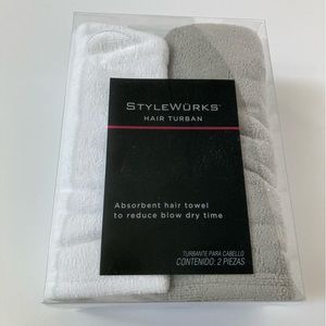 2 Pack Of Style Wurks Hair Turban White & Gray